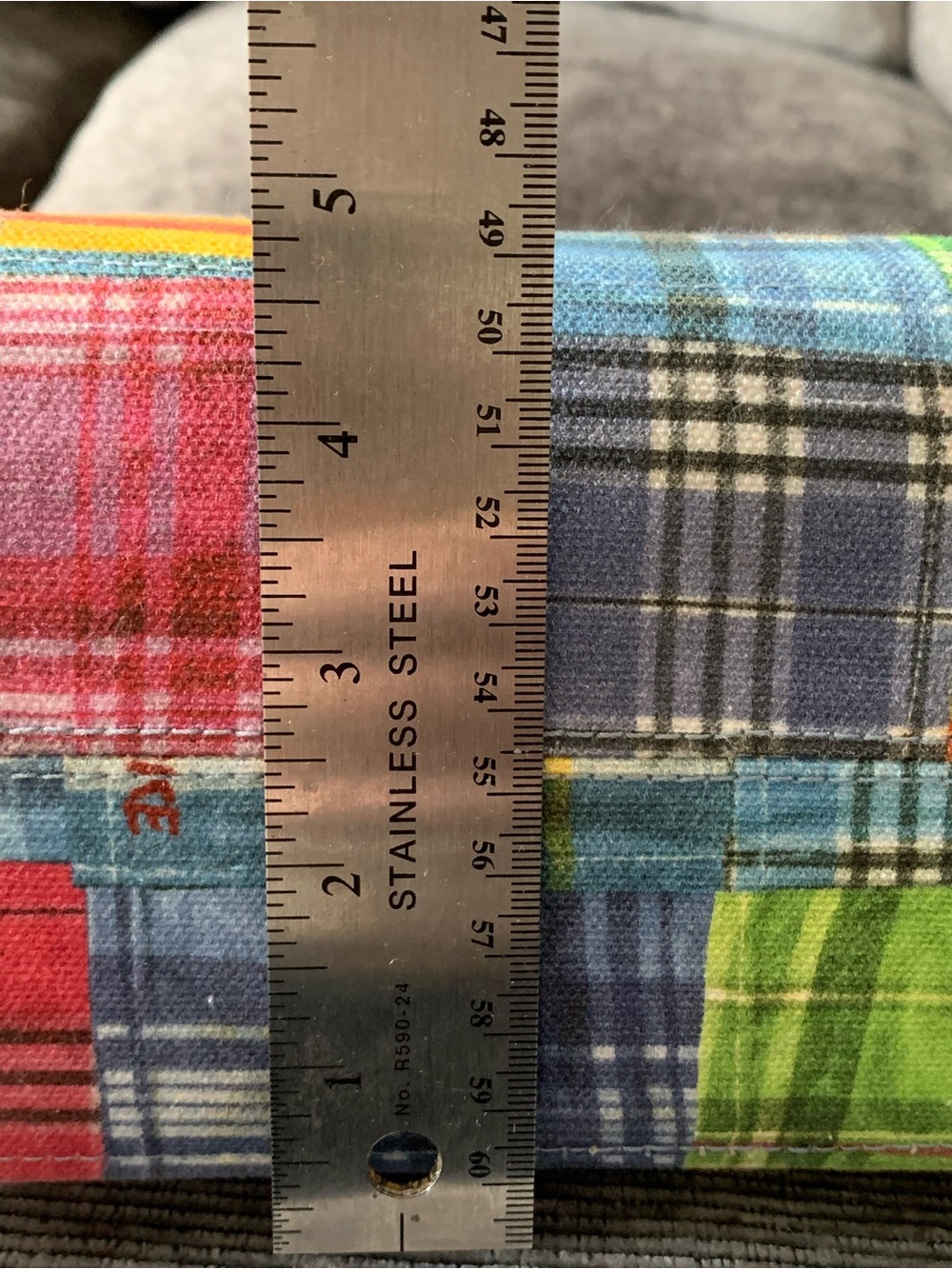 Madras picnic print satchel - Picture 12 of 15